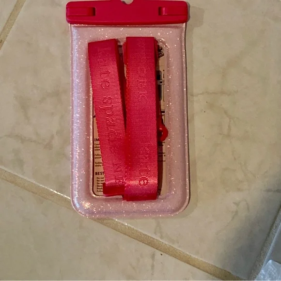 NIB Kate Spade New York IP68 Floating Waterproof Phone Pouch in glitter pink - Picture 2 of 5
